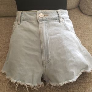 Lightwash Distressed Denim Shorts